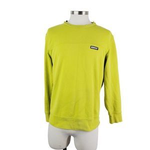 Diesel Men's Lime Yellow Long Sleeve Crew Neck Pullover Beachwear Sweater Size L